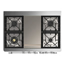 ILVE Majestic III 40-inch Dual Fuel Range with 6 Natural Gas Burner, Griddle and Triple Glass Door Electric Oven in Stainless Steel with Chrome Trim (UMD40FNR3SSC)