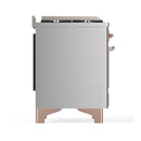 ILVE Majestic III 40-inch Dual Fuel Range with 6 Natural Gas Burner, Griddle and Triple Glass Door Electric Oven in Stainless Steel with Copper Trim (UMD40FNR3SSP)