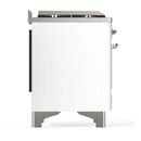 ILVE Majestic III 40-inch Dual Fuel Range with 6 Natural Gas Burner, Griddle and Triple Glass Door Electric Oven in White with Chrome Trim (UMD40FNR3WHC)