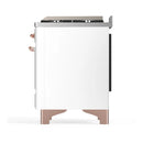 ILVE Majestic III 40-inch Dual Fuel Range with 6 Natural Gas Burner, Griddle and Triple Glass Door Electric Oven in White with Copper Trim (UMD40FNR3WHP)
