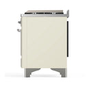 ILVE Majestic III 40-inch Dual Fuel Range with 6 Natural Gas Burner, Griddle and Solid Door Electric Oven in Antique White with Chrome Trim (UMD40FQNR3AWC)