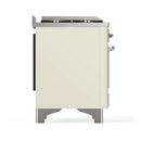 ILVE Majestic III 40-inch Dual Fuel Range with 6 Natural Gas Burner, Griddle and Solid Door Electric Oven in Antique White with Chrome Trim (UMD40FQNR3AWC)