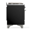 ILVE Majestic III 40-inch Dual Fuel Range with 5 Liquid Propane Burner, Griddle and Solid Door Electric Oven in Glossy Black with Chrome Trim (UMD40FQNR3BKCLP)
