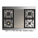 ILVE Majestic III 40-inch Dual Fuel Range with 5 Liquid Propane Burner, Griddle and Solid Door Electric Oven in Emerald Green with Chrome Trim (UMD40FQNR3EGCLP)
