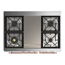 ILVE Majestic III 40-inch Dual Fuel Range with 6 Natural Gas Burner, Griddle and Solid Door Electric Oven in Graphite Matte with Copper Trim (UMD40FQNR3MGP)