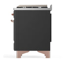 ILVE Majestic III 40-inch Dual Fuel Range with 6 Natural Gas Burner, Griddle and Solid Door Electric Oven in Graphite Matte with Copper Trim (UMD40FQNR3MGP)