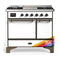 ILVE Majestic III 40-inch Dual Fuel Range with 5 Liquid Propane Burner, Griddle and Solid Door Electric Oven in RAL with Burnished Trim (UMD40FQNR3RABLP)