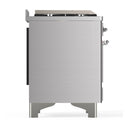 ILVE Majestic III 40-inch Dual Fuel Range with 6 Natural Gas Burner, Griddle and Solid Door Electric Oven in Stainless Steel with Chrome Trim (UMD40FQNR3SSC)