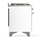 ILVE Majestic III 40-inch Dual Fuel Range with 5 Liquid Propane Burner, Griddle and Solid Door Electric Oven in White with Chrome Trim (UMD40FQNR3WHCLP)