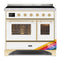 ILVE 40-Inch Majestic II induction Range with 6 Elements - 3.82 cu. ft. Oven - Brass Trim in Custom RAL Color (UMDI10NS3RALG)