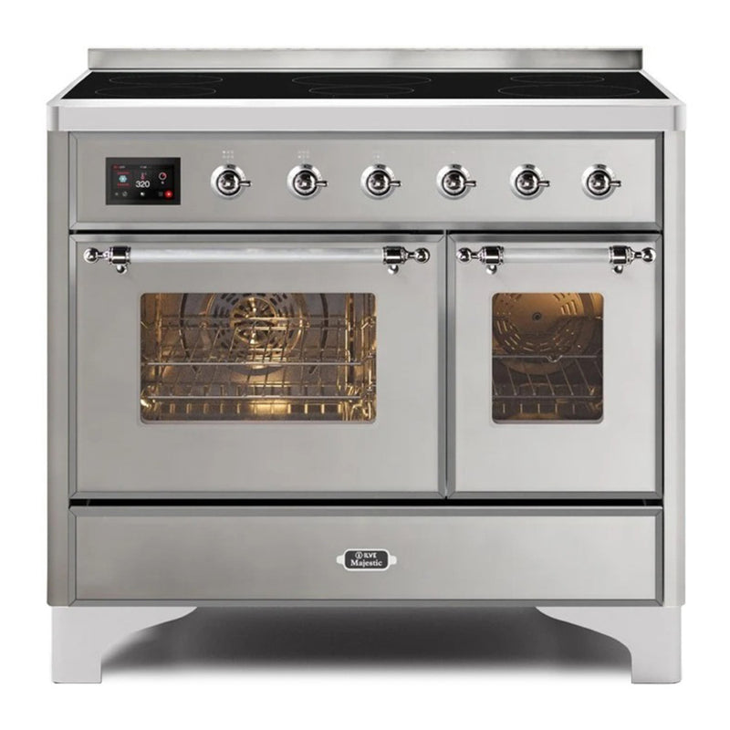 ILVE 40-Inch Majestic II induction Range with 6 Elements - 3.82 cu. ft. Oven - Chrome Trim in Stainless Steel (UMDI10NS3SSC)