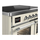 ILVE Majestic III 40-Inch Induction Range with 6 Induction Elements and Triple Glass Door Electric Oven in Antique White with Chrome Trim (UMDIB40NR3AWC)
