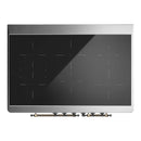ILVE Majestic III 40-Inch Induction Range with 6 Induction Elements and Triple Glass Door Electric Oven in Blue Grey with Burnished Trim (UMDIB40NR3BGB)