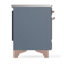 ILVE Majestic III 40-Inch Induction Range with 6 Induction Elements and Triple Glass Door Electric Oven in Blue Grey with Copper Trim (UMDIB40NR3BGP)