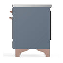 ILVE Majestic III 40-Inch Induction Range with 6 Induction Elements and Triple Glass Door Electric Oven in Blue Grey with Copper Trim (UMDIB40NR3BGP)