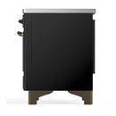 ILVE Majestic III 40-Inch Induction Range with 6 Induction Elements and Triple Glass Door Electric Oven in Glossy Black with Burnished Trim (UMDIB40NR3BKB)