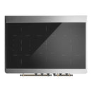 ILVE Majestic III 40-Inch Induction Range with 6 Induction Elements and Triple Glass Door Electric Oven in Glossy Black with Burnished Trim (UMDIB40NR3BKB)