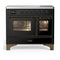 ILVE Majestic III 40-Inch Induction Range with 6 Induction Elements and Triple Glass Door Electric Oven in Glossy Black with Burnished Trim (UMDIB40NR3BKB)