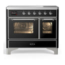 ILVE Majestic III 40-Inch Induction Range with 6 Induction Elements and Triple Glass Door Electric Oven in Glossy Black with Chrome Trim (UMDIB40NR3BKC)