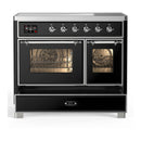 ILVE Majestic III 40-Inch Induction Range with 6 Induction Elements and Triple Glass Door Electric Oven in Glossy Black with Chrome Trim (UMDIB40NR3BKC)