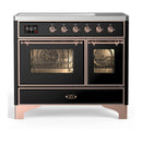 ILVE Majestic III 40-Inch Induction Range with 6 Induction Elements and Triple Glass Door Electric Oven in Glossy Black with Copper Trim (UMDIB40NR3BKP)