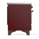 ILVE Majestic III 40-Inch Induction Range with 6 Induction Elements and Triple Glass Door Electric Oven in Burgundy with Burnished Trim (UMDIB40NR3BUB)