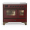 ILVE Majestic III 40-Inch Induction Range with 6 Induction Elements and Triple Glass Door Electric Oven in Burgundy with Burnished Trim (UMDIB40NR3BUB)