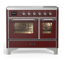 ILVE Majestic III 40-Inch Induction Range with 6 Induction Elements and Triple Glass Door Electric Oven in Burgundy with Chrome Trim (UMDIB40NR3BUC)