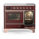 ILVE Majestic III 40-Inch Induction Range with 6 Induction Elements and Triple Glass Door Electric Oven in Burgundy with Copper Trim (UMDIB40NR3BUP)