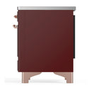 ILVE Majestic III 40-Inch Induction Range with 6 Induction Elements and Triple Glass Door Electric Oven in Burgundy with Copper Trim (UMDIB40NR3BUP)