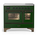 ILVE Majestic III 40-Inch Induction Range with 6 Induction Elements and Triple Glass Door Electric Oven in Emerald Green with Burnished Trim (UMDIB40NR3EGB)