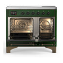 ILVE Majestic III 40-Inch Induction Range with 6 Induction Elements and Triple Glass Door Electric Oven in Emerald Green with Burnished Trim (UMDIB40NR3EGB)