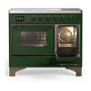 ILVE Majestic III 40-Inch Induction Range with 6 Induction Elements and Triple Glass Door Electric Oven in Emerald Green with Burnished Trim (UMDIB40NR3EGB)