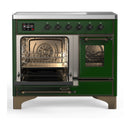 ILVE Majestic III 40-Inch Induction Range with 6 Induction Elements and Triple Glass Door Electric Oven in Emerald Green with Burnished Trim (UMDIB40NR3EGB)