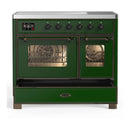 ILVE Majestic III 40-Inch Induction Range with 6 Induction Elements and Triple Glass Door Electric Oven in Emerald Green with Burnished Trim (UMDIB40NR3EGB)