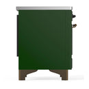 ILVE Majestic III 40-Inch Induction Range with 6 Induction Elements and Triple Glass Door Electric Oven in Emerald Green with Burnished Trim (UMDIB40NR3EGB)