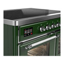ILVE Majestic III 40-Inch Induction Range with 6 Induction Elements and Triple Glass Door Electric Oven in Emerald Green with Chrome Trim (UMDIB40NR3EGC)