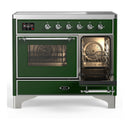 ILVE Majestic III 40-Inch Induction Range with 6 Induction Elements and Triple Glass Door Electric Oven in Emerald Green with Chrome Trim (UMDIB40NR3EGC)