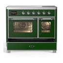 ILVE Majestic III 40-Inch Induction Range with 6 Induction Elements and Triple Glass Door Electric Oven in Emerald Green with Chrome Trim (UMDIB40NR3EGC)