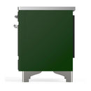ILVE Majestic III 40-Inch Induction Range with 6 Induction Elements and Triple Glass Door Electric Oven in Emerald Green with Chrome Trim (UMDIB40NR3EGC)