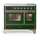 ILVE Majestic III 40-Inch Induction Range with 6 Induction Elements and Triple Glass Door Electric Oven in Emerald Green with Copper Trim (UMDIB40NR3EGP)