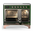 ILVE Majestic III 40-Inch Induction Range with 6 Induction Elements and Triple Glass Door Electric Oven in Emerald Green with Copper Trim (UMDIB40NR3EGP)