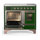 ILVE Majestic III 40-Inch Induction Range with 6 Induction Elements and Triple Glass Door Electric Oven in Emerald Green with Copper Trim (UMDIB40NR3EGP)