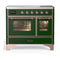 ILVE Majestic III 40-Inch Induction Range with 6 Induction Elements and Triple Glass Door Electric Oven in Emerald Green with Copper Trim (UMDIB40NR3EGP)