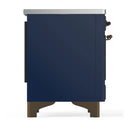 ILVE Majestic III 40-Inch Induction Range with 6 Induction Elements and Triple Glass Door Electric Oven in Mightnight Blue with Burnished Trim (UMDIB40NR3MBB)