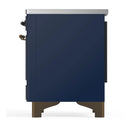 ILVE Majestic III 40-Inch Induction Range with 6 Induction Elements and Triple Glass Door Electric Oven in Mightnight Blue with Burnished Trim (UMDIB40NR3MBB)