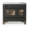 ILVE Majestic III 40-Inch Induction Range with 6 Induction Elements and Triple Glass Door Electric Oven in Matte Graphite with Burnished Trim (UMDIB40NR3MGB)