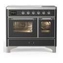 ILVE Majestic III 40-Inch Induction Range with 6 Induction Elements and Triple Glass Door Electric Oven in Matte Graphite with Chrome Trim (UMDIB40NR3MGC)