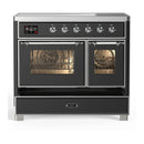 ILVE Majestic III 40-Inch Induction Range with 6 Induction Elements and Triple Glass Door Electric Oven in Matte Graphite with Chrome Trim (UMDIB40NR3MGC)