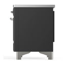 ILVE Majestic III 40-Inch Induction Range with 6 Induction Elements and Triple Glass Door Electric Oven in Matte Graphite with Chrome Trim (UMDIB40NR3MGC)